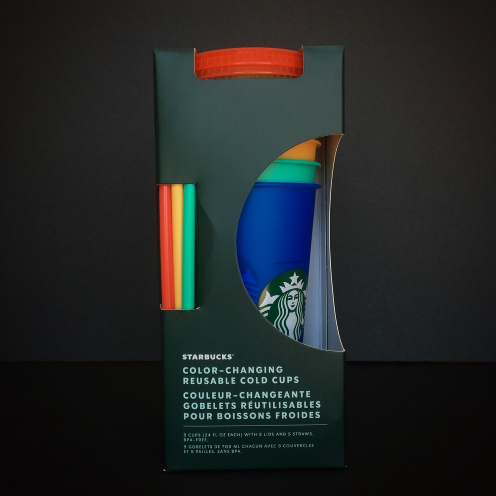 Starbucks Colour Changing Cold Cups & Straws NEW - Picture 1 of 2